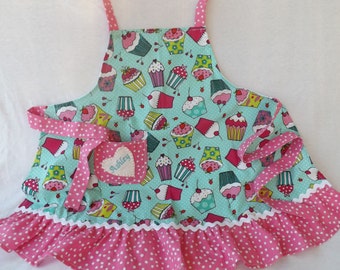 Child's Apron in 30 Designs, Toddler Apron, Photo Prop, Cupcake and Baking Designs, Play Kitchen Accessory