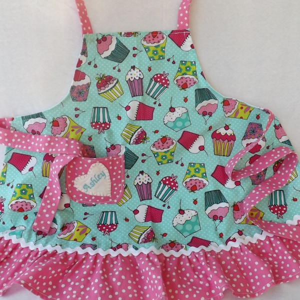 Child's Apron in 30 Designs, Toddler Apron, Photo Prop, Cupcake and Baking Designs, Play Kitchen Accessory