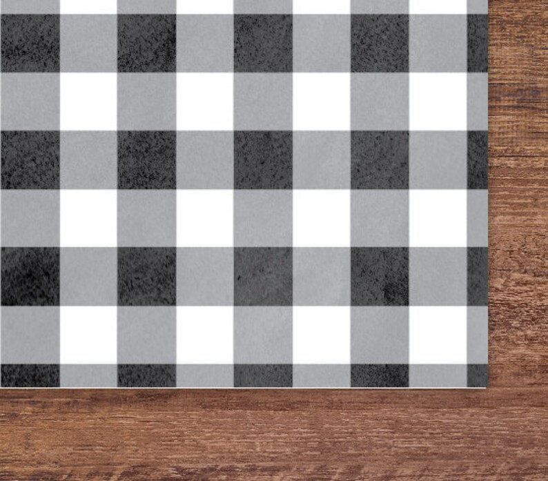 Black and White Buffalo Plaid Placemats Set of 25 Paper Etsy