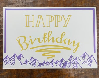 Purple Mountains Birthday Placemats - Set of 25