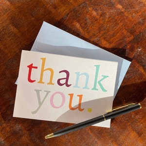 Colorful Rainbow Thank You Cards - Set of 10