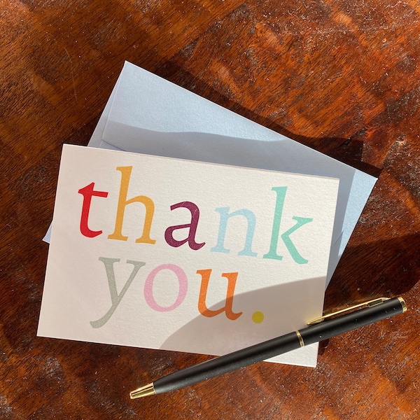 Colorful Rainbow Thank You Cards - Set of 10