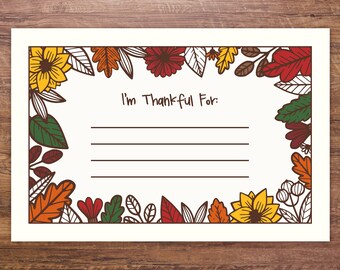 Colorful Thankful Paper Placemats - Set of 25