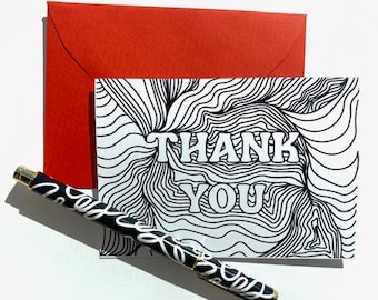 Funky Lines Thank You Cards - Set of 10