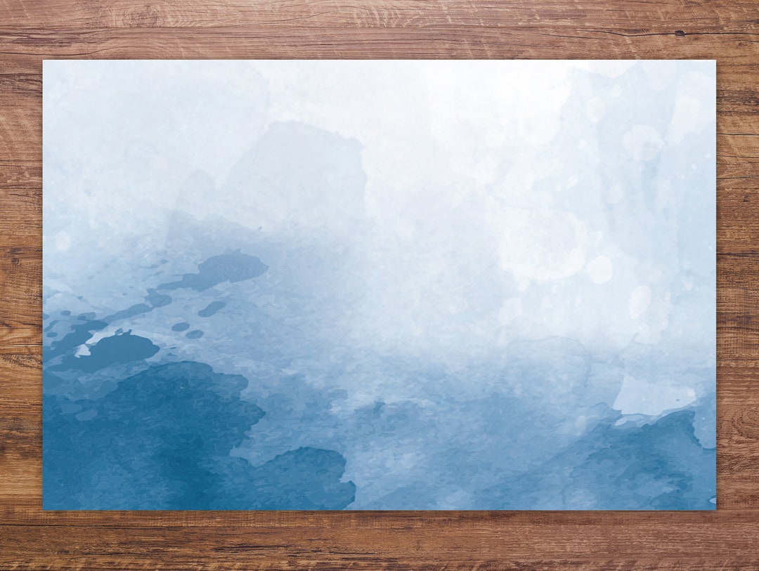 Blue Watercolor Paper Placemats, Watercolor Placemats, Blue Paper