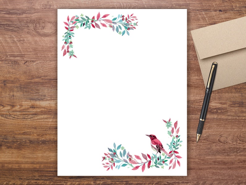 Holiday Bird Stationery-Pack of 50 Sheets image 1