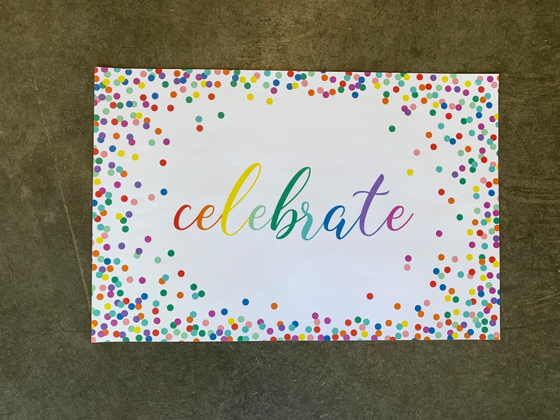 Celebrate Bright Confetti Paper Placemats Confetti Placemats Etsy