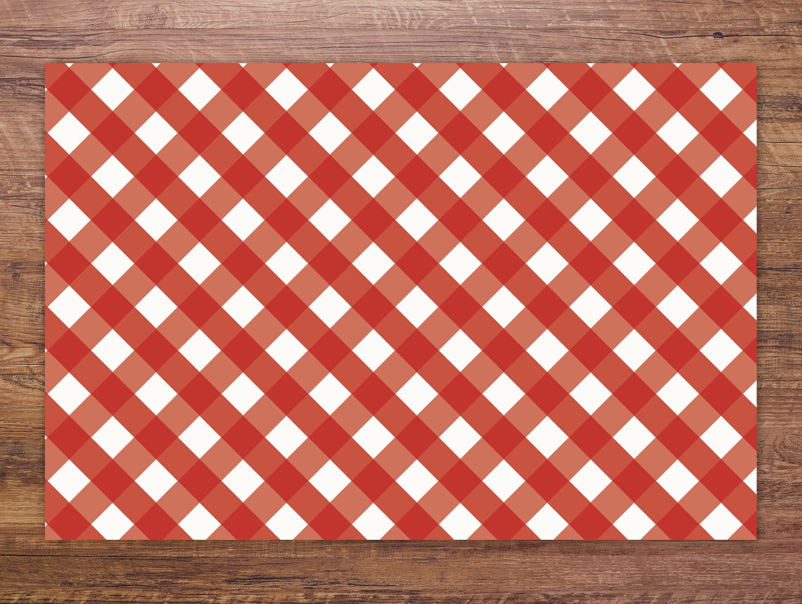 Backyard BBQ Paper Placemats, Checkered Placemats, Red Checked Paper
