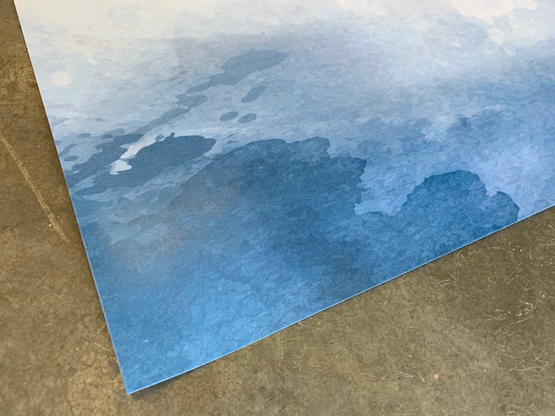 Blue Watercolor Paper Placemats, Watercolor Placemats, Blue Paper