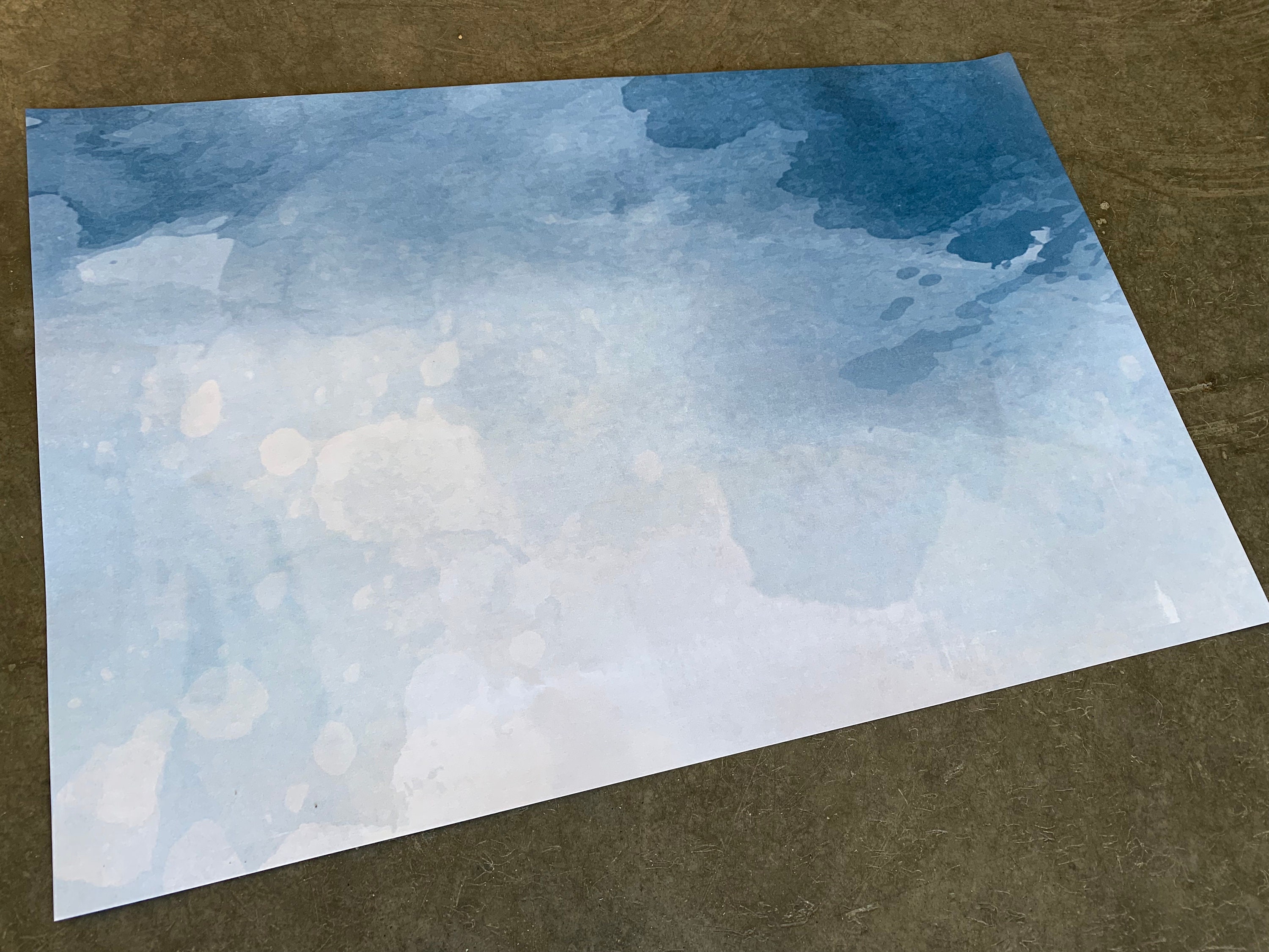 Blue Watercolor Paper Placemats Watercolor Placemats Blue Etsy