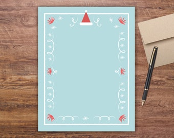 Santa Party Hat Holiday Stationery-Pack of 50 Sheets