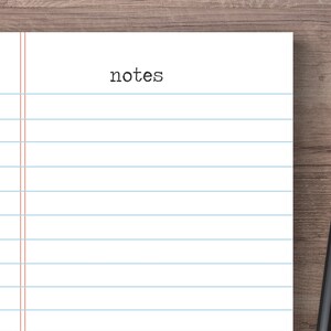 Notebook Paper Notepad - Etsy