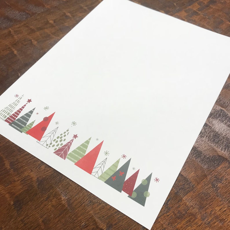 Modern Trees Stationery 8 1/2 X 11 50 Sheets - Etsy