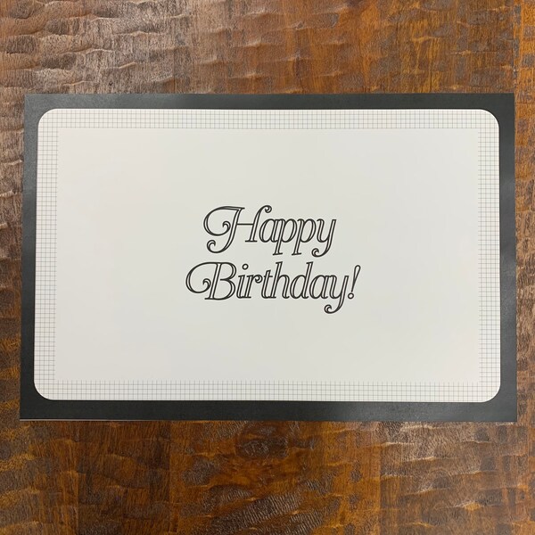 Black and White Birthday Placemats - Set of 25