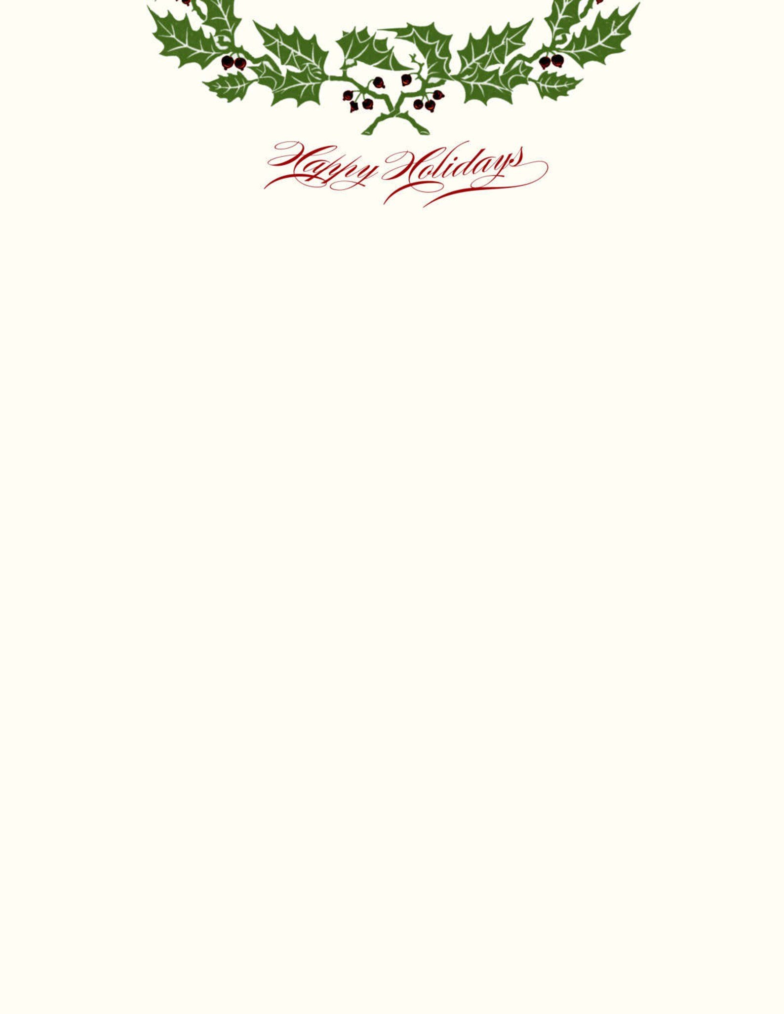 Holly Happy Holidays Stationery Pack of 50 Sheets - Etsy