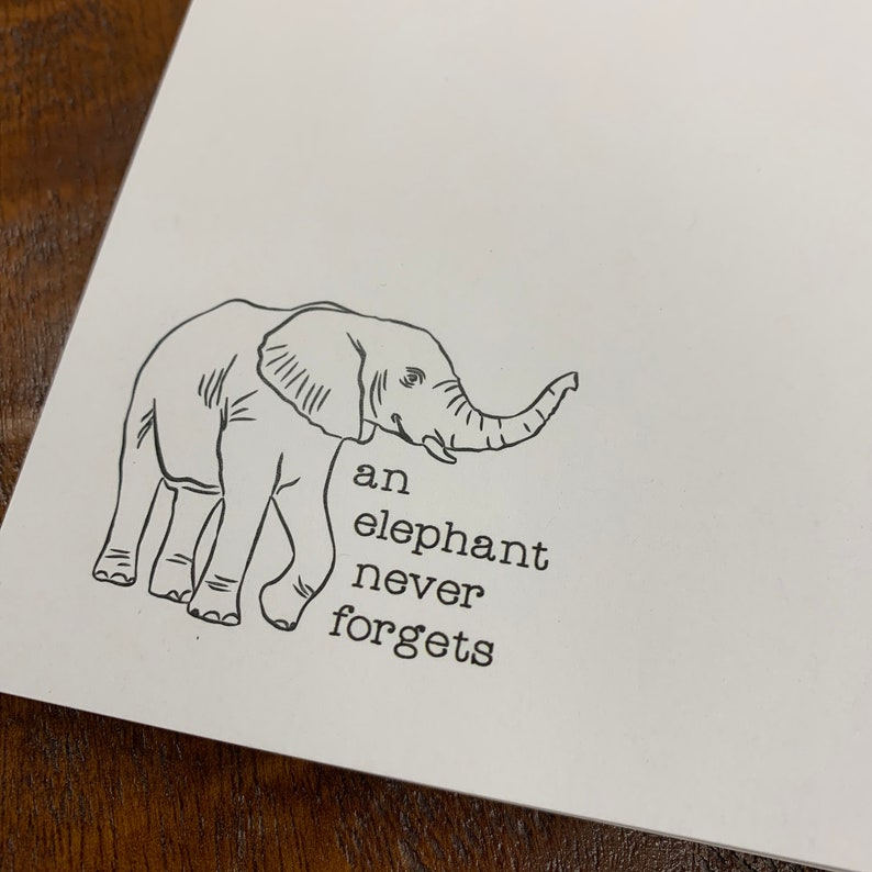 An Elephant Never Forgets Notepad 50 Sheets - Etsy