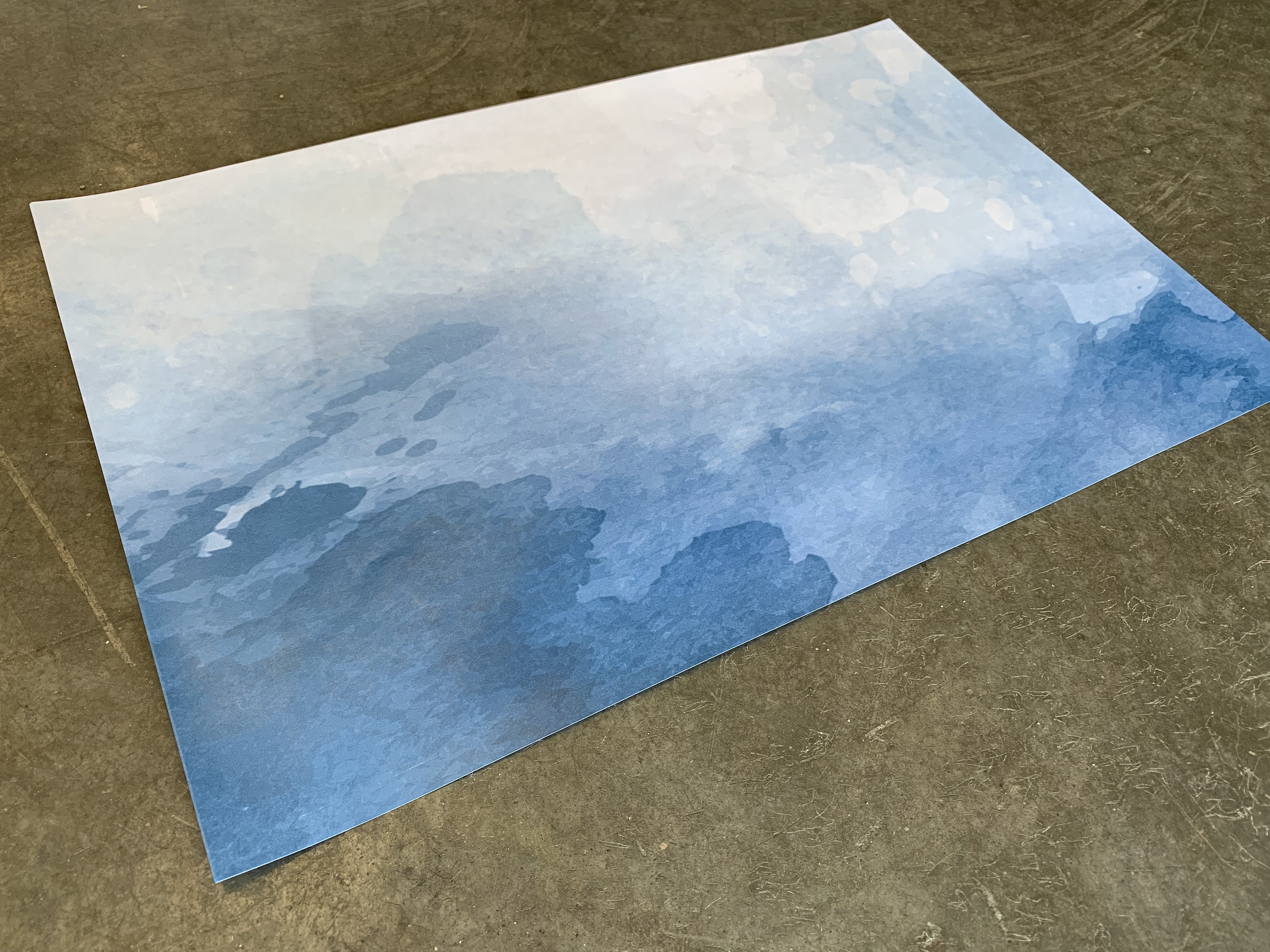 Blue Watercolor Paper Placemats, Watercolor Placemats, Blue Paper