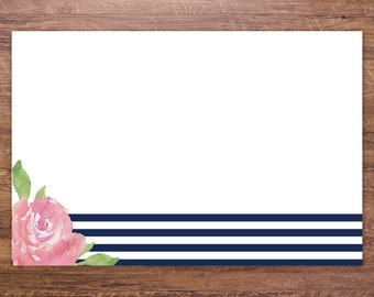 Navy Striped Paper Placemats - Set of 25