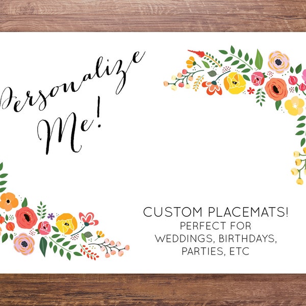 Custom Printed Paper Placemats Etsy