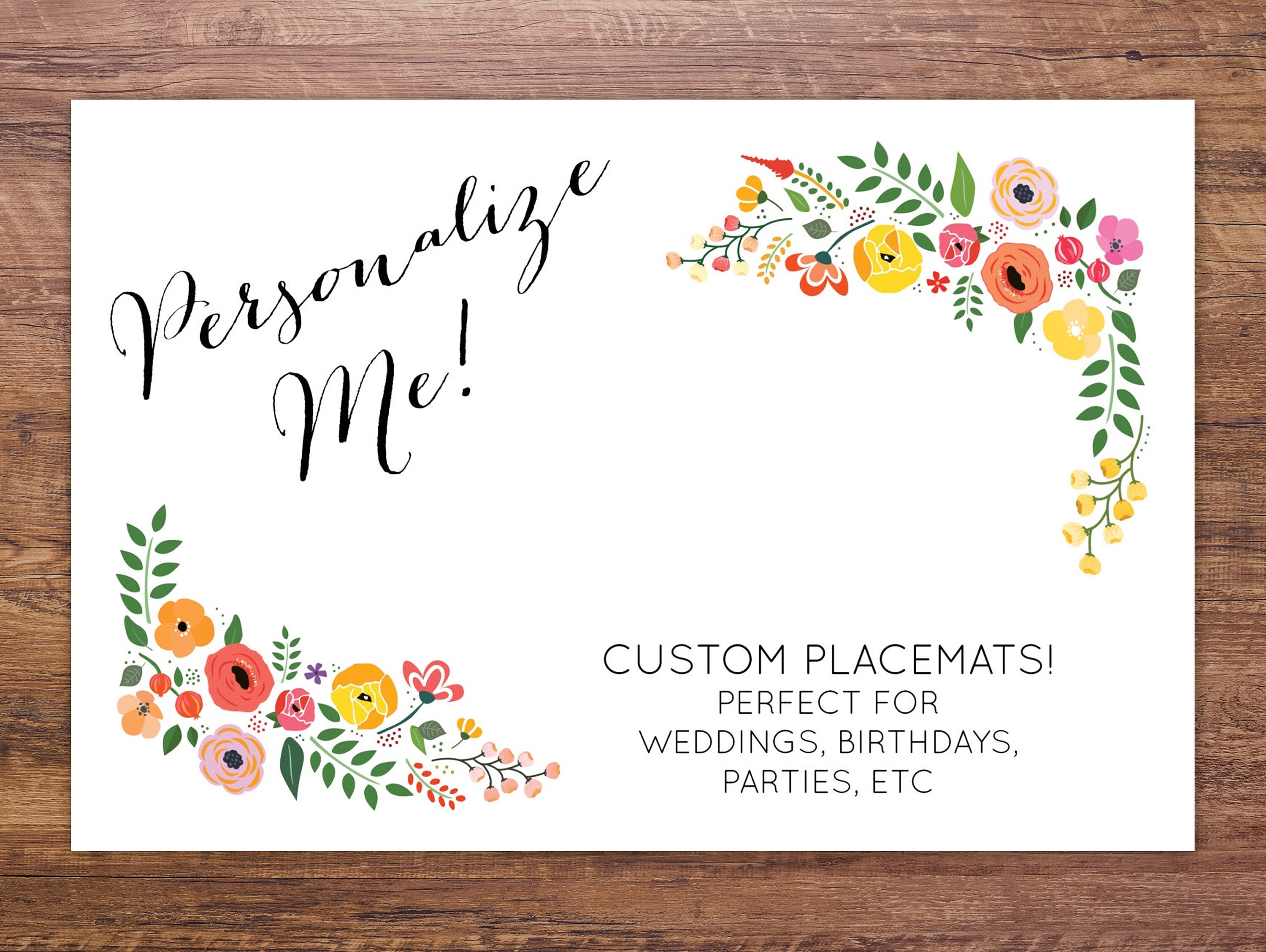 Personalized Paper Placemats | Etsy