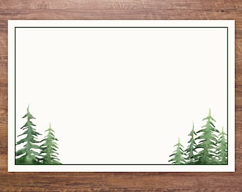 Evergreen Trees Paper Placemats, Evergreen Placemats, Nature Paper Placemats - Set of 25