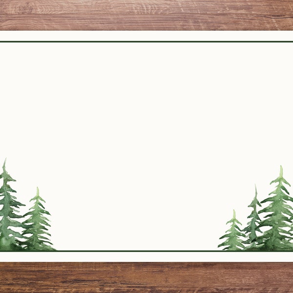 Evergreen Trees Paper Placemats, Evergreen Placemats, Nature Paper Placemats - Set of 25