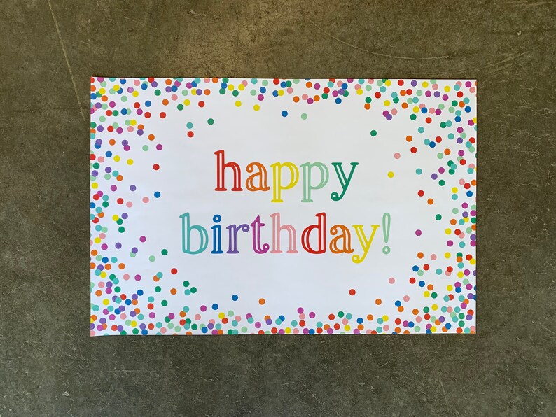 Happy Birthday Confetti Paper Placemats, Confetti Placemats, Birthday