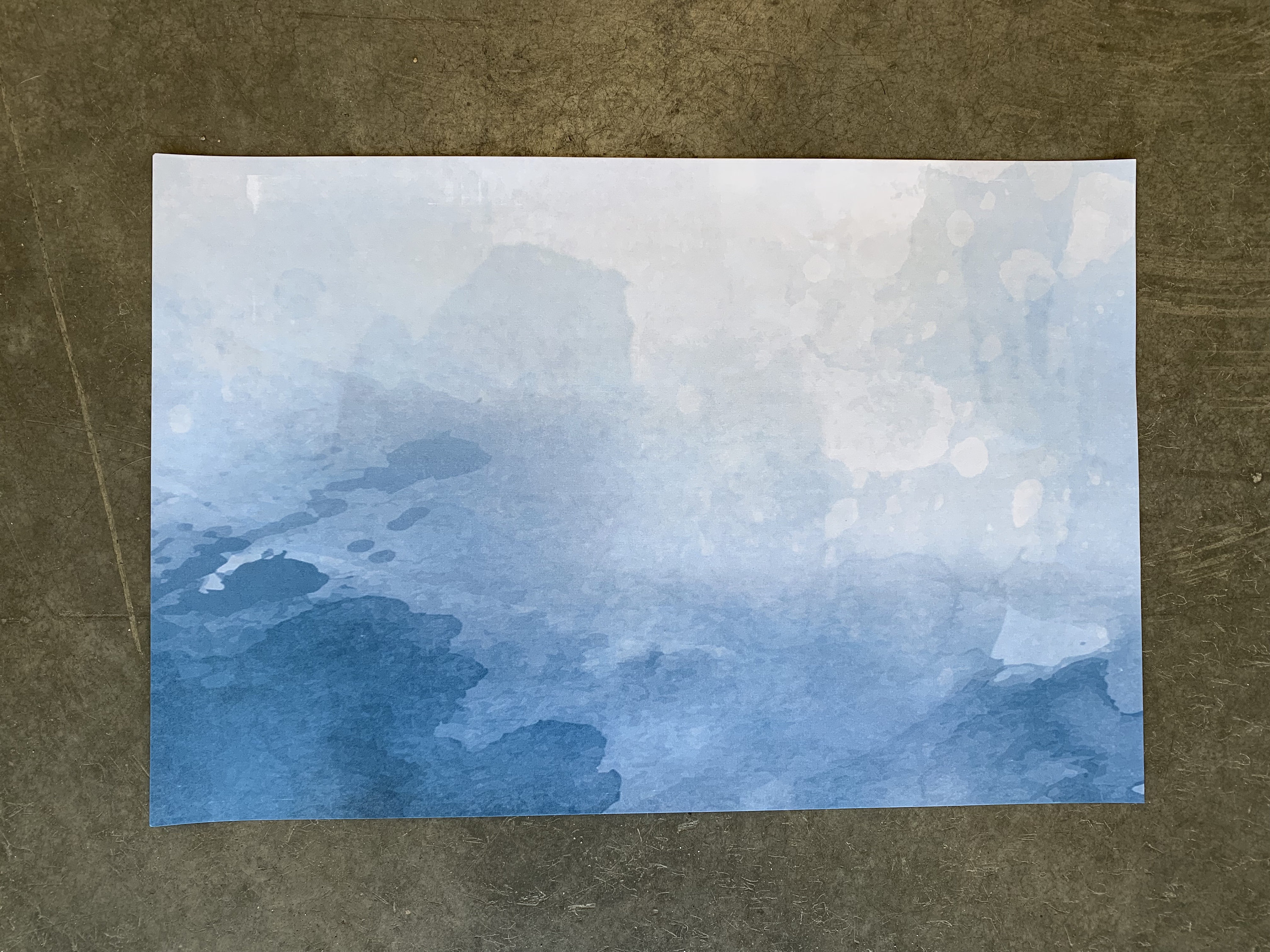 Blue Watercolor Paper Placemats, Watercolor Placemats, Blue Paper