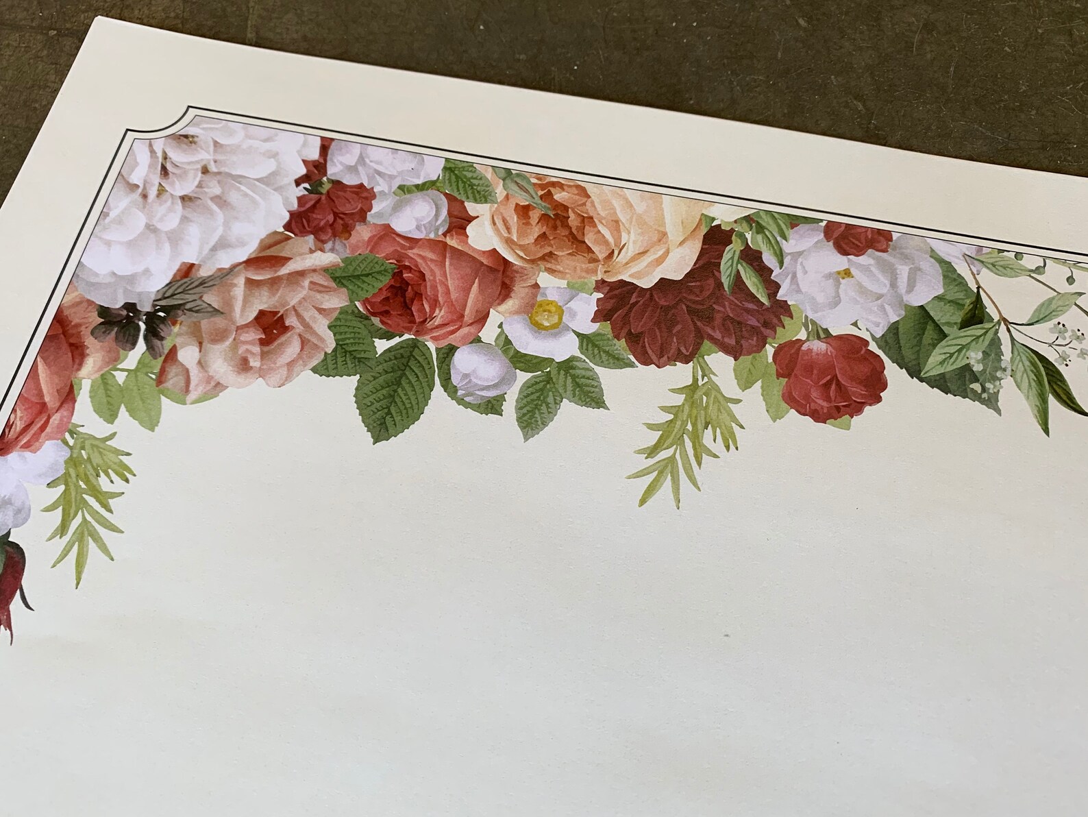 Antique Florals Paper Placemats, Floral Placemats, Floral Paper