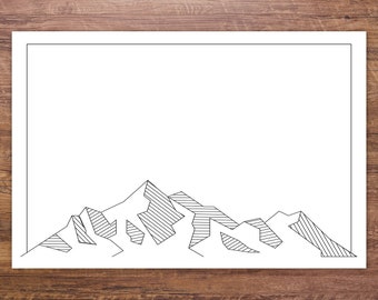 Modern Mountains Paper Placemats - Set of 25