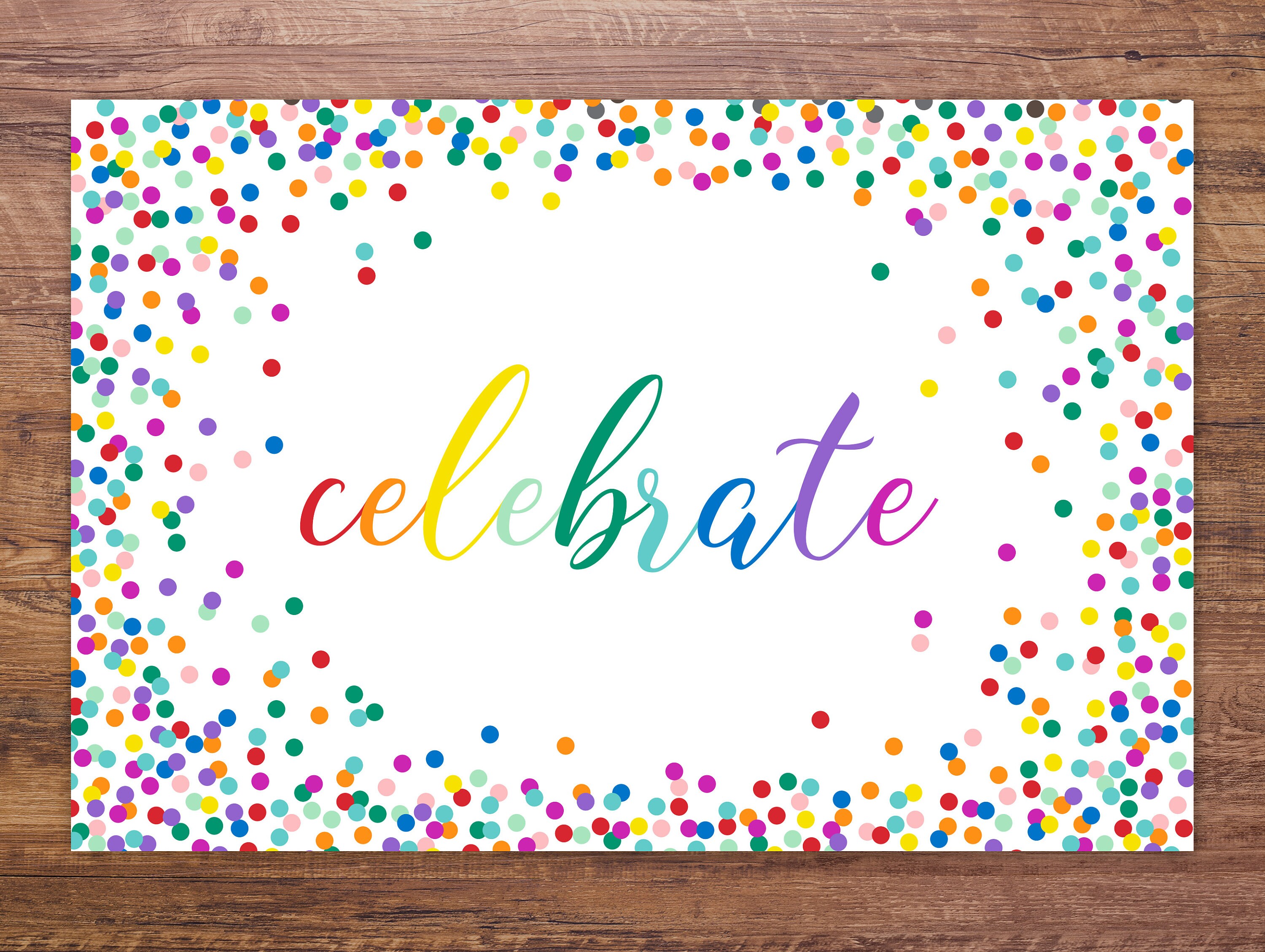Celebrate Bright Confetti Paper Placemats Confetti Placemats Etsy