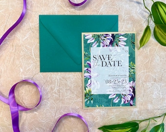Floral Save the Date - Customized, Printed, and Shipped
