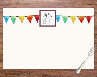 Let's Celebrate Placemats - Set of 25