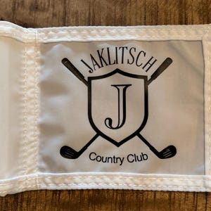 Custom WHITE Golf Flag for Putting Green