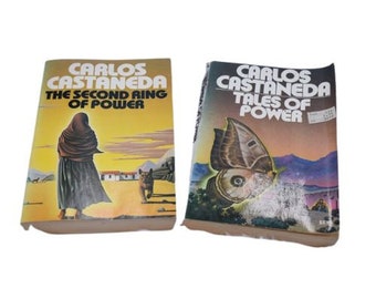 Tales of Power / The Second Ring of Power by Carlos Castaneda, vtg 70s paperback 1st edition book, Don Juan, Dona Soledad, anthropology