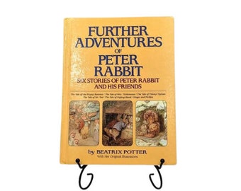 Further Adventures of Peter Rabbit: Six Stories by Beatrix Potter, 1980s children's animal stories, young readers hardcover book 0517683717