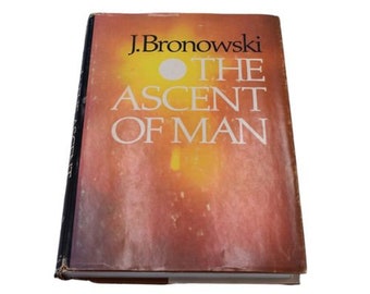 The Ascent of Man by Jacob Bronowski, vintage 70s hardcover book, history of science, BBC television series, early human tools