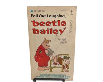 Fall Out Laughing, Beetle Bailey by Mort Walker, 1960s comic strip paperback book, military cartoon humor, Beetle Bailey comics, army jokes