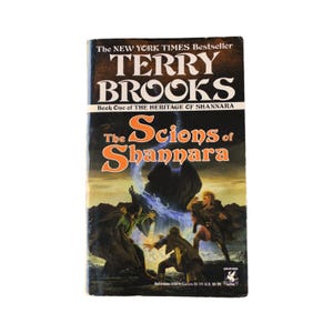 The Scions of Shannara by Terry Brooks, Book One of the Heritage of Shannara series, 1990s paperback fantasy bestseller, 0345370740