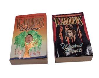 Lot of 2 DeBeers Family Books 1-2 by VC Andrews: Willow & Wicked Forest, first edition keyhole covers, 2000s paperback gothic novels