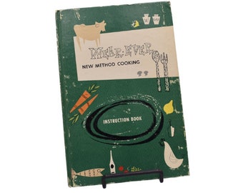 Wear Ever New Method Cooking by Margaret Mitchell, 1950s vintage hardcover cookbook, midcentury retro kitsch aluminum cookware manual