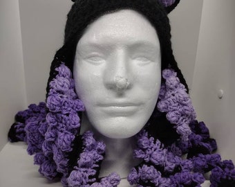 Night sky octopus crocheted hat