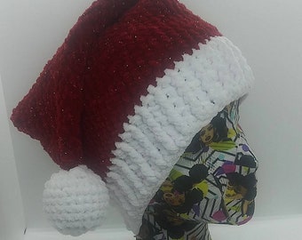 Crocheted Velvet Christmas hat