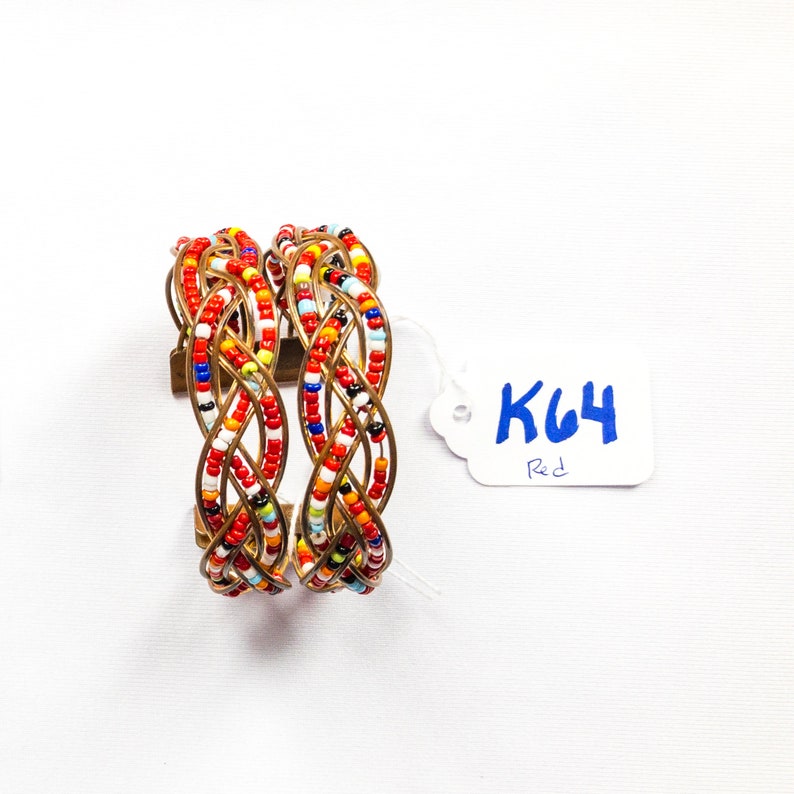 Kenyan Beaded Wire Cuff Bracelet