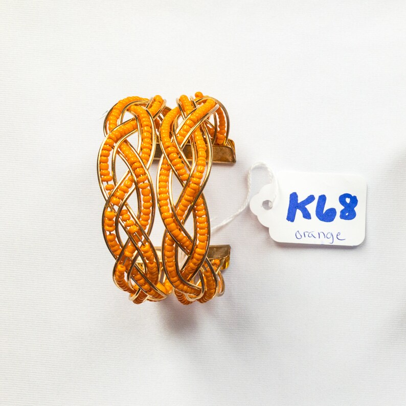 Kenyan Beaded Wire Cuff Bracelet