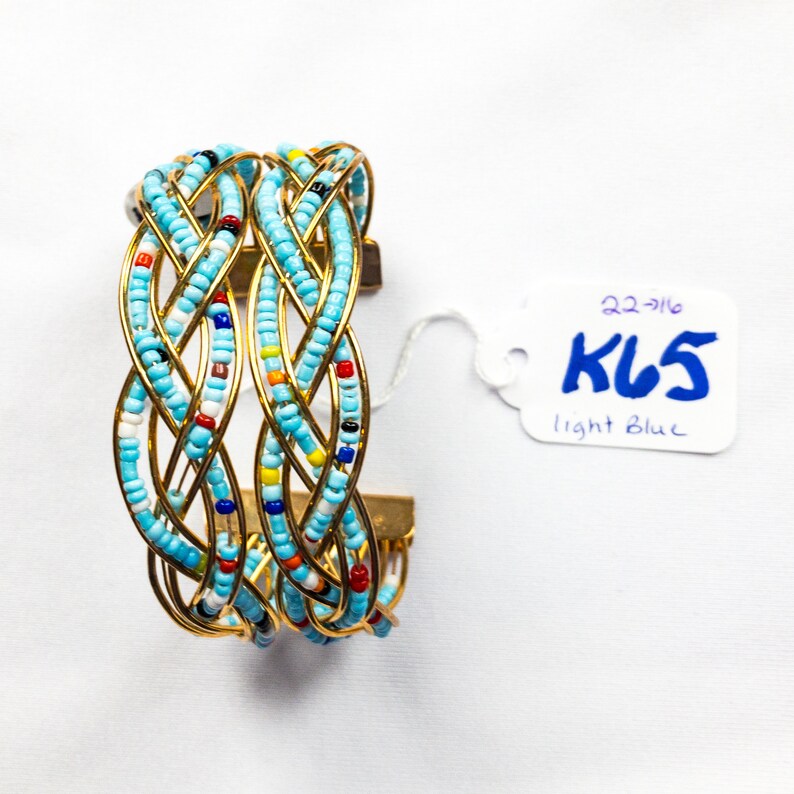 Kenyan Beaded Wire Cuff Bracelet