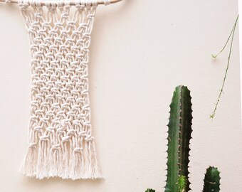 Handmade Macrame Wall Art - White / Small