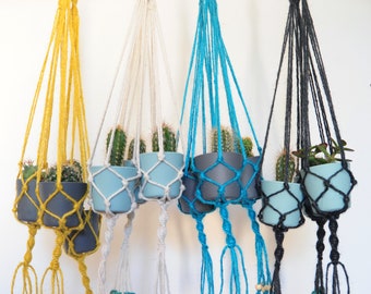 Handmade Mini Macrame Plant Hanger - Various Colours