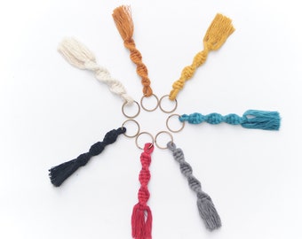 Macrame Keyring - Spiral - Various Colours