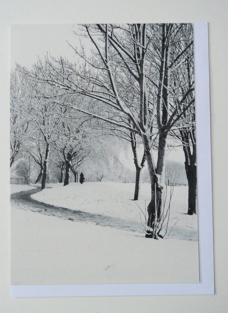Greeting Card /'winter/' Nature Photography Black and White Photo Snow Park